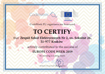 certyfikat Tygodnia Kodowania