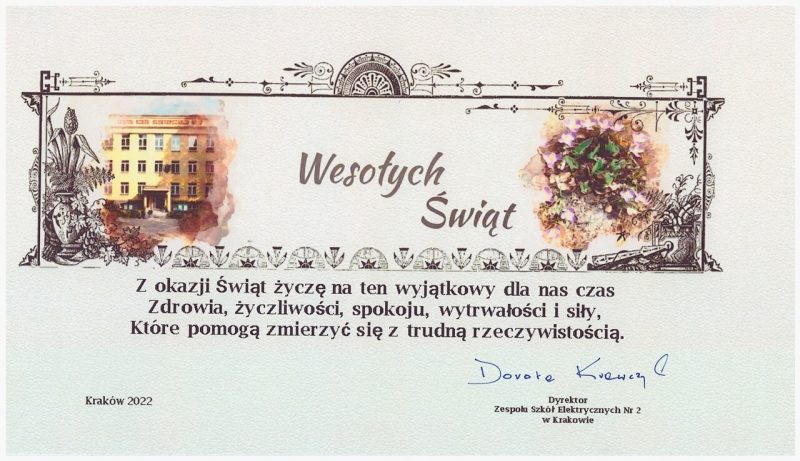 Życzenia świąteczne.