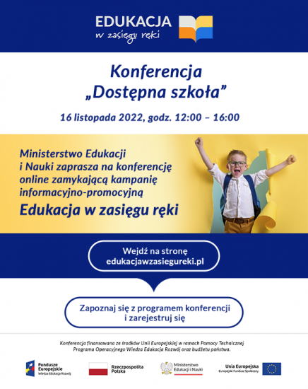 Plakat z reklama konferencji.