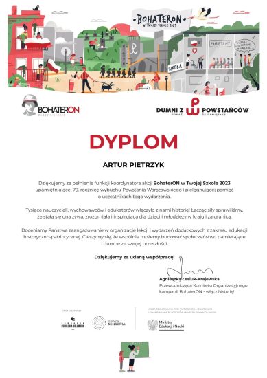 skan dyplomu Pana Artura Pietrzyka