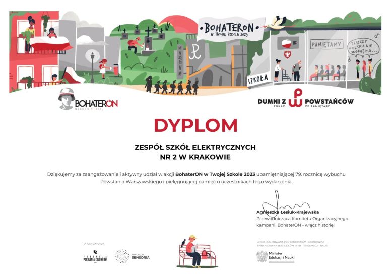 skan dyplomu dla szkoły